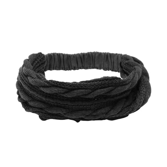Unique Bargains 1 Pc Headband Knitted Wide Hairband for Women Black