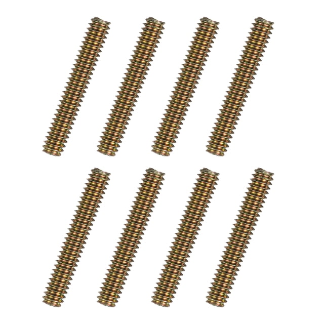 Uxcell 8pcs packs Fully Threaded Rods 1/4x1-1/2" for Mounting Assembly Fastening, Colorful Zinc