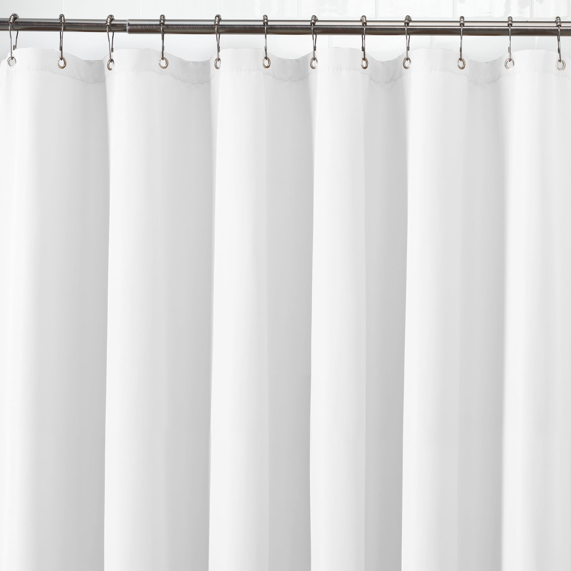 White New Details about   InterDesign 84Inch Long Fabric Waterproof Liner Shower Curtain 