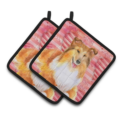 

Caroline s Treasures Sheltie Love Pair of Pot Holders