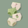 thumbnail image 2 of Ccpelsie Girls Toddler Briefs Kids Panties Soft Cotton Underwear Comfortable Cute Print(Green,3-4 Years), 2 of 5