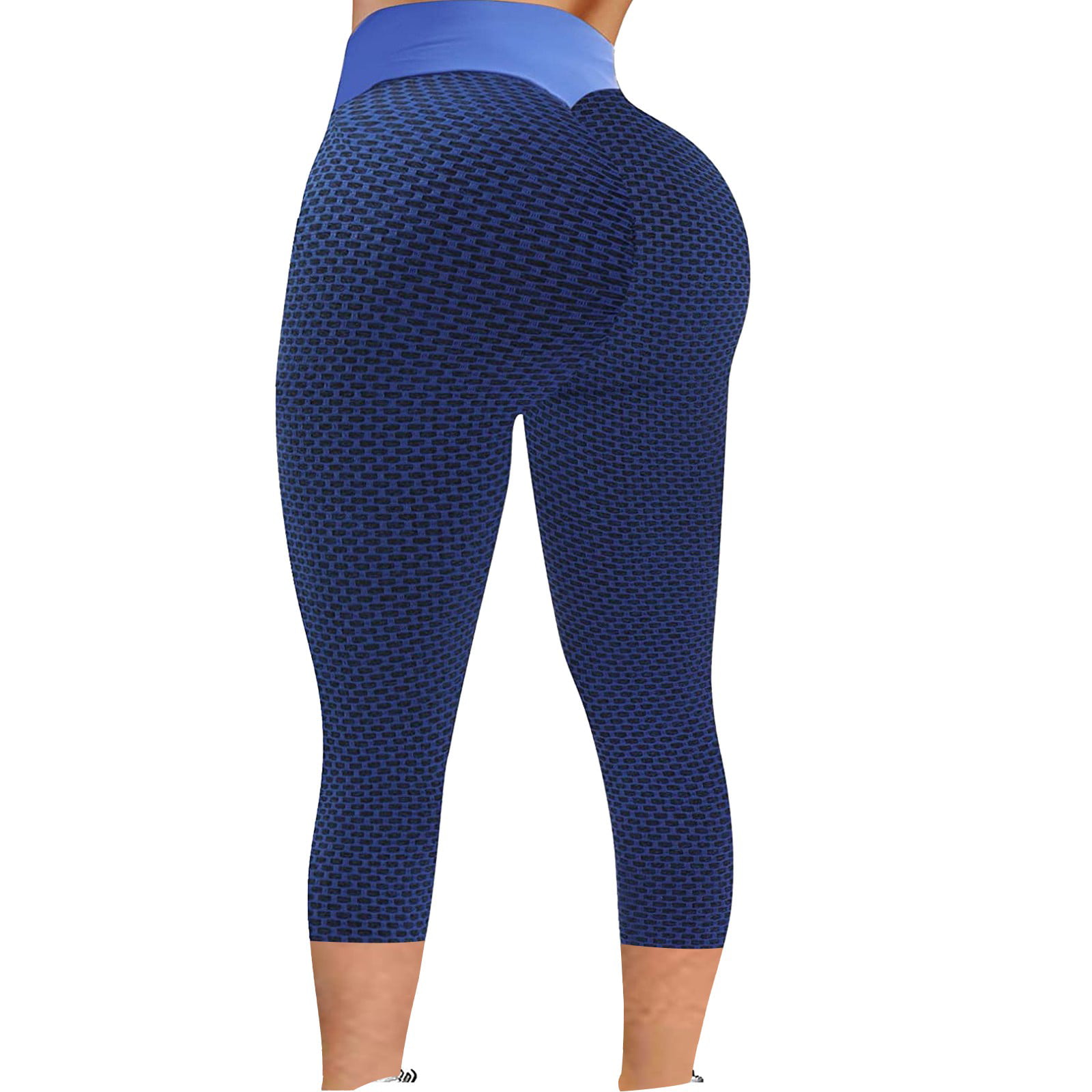 Women Cropped Yoga Fitness Leggings Running Gym Stretch Sports Pants Trousers US