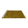 thumbnail image 2 of Ahgly Company Machine Washable Indoor Round Oriental Yellow Modern Area Rugs, 6' Round, 2 of 4