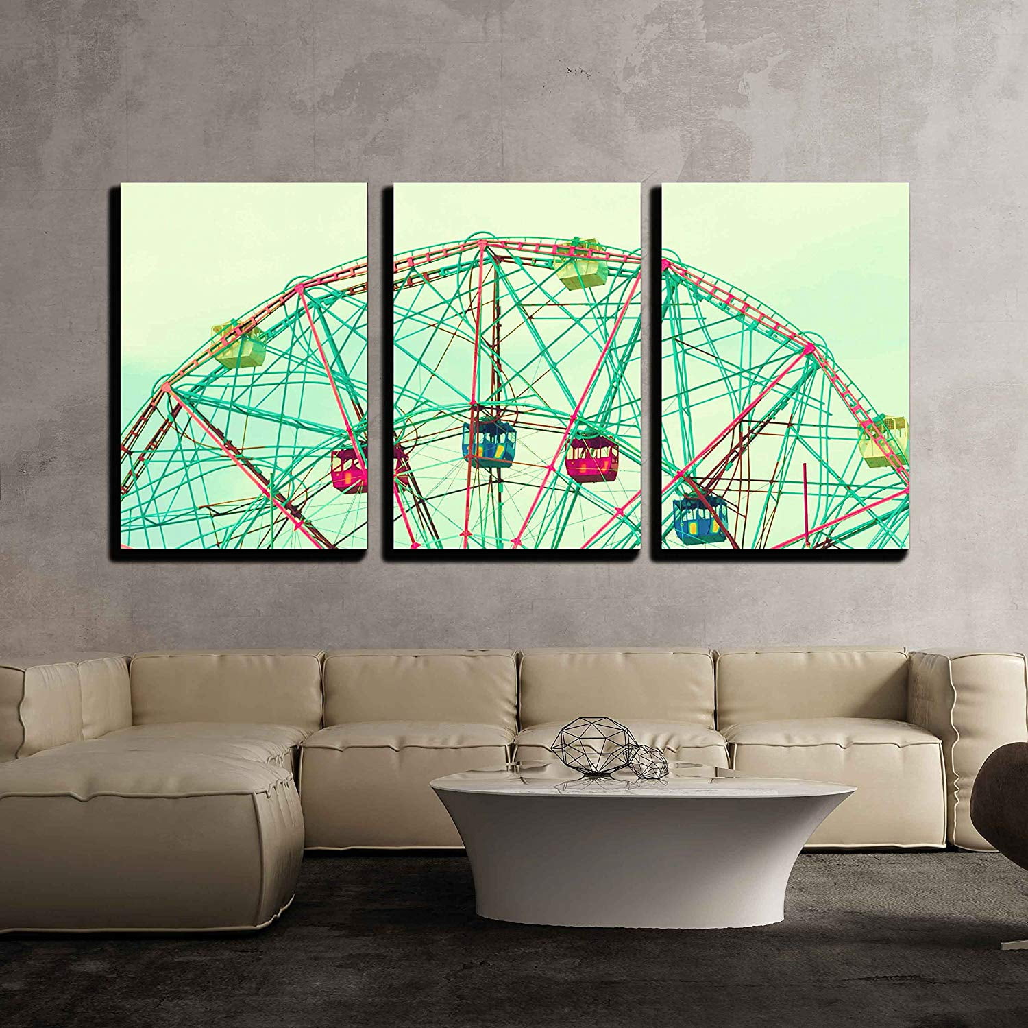 Wall26 3 Piece Canvas Wall Art - Ferris Wheel - Modern Home Decor ...