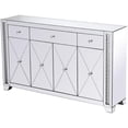 thumbnail image 3 of Pemberly Row Modern 4 Door 60" Clear Crystal Mirrored Sideboard, 3 of 10