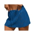 thumbnail image 2 of Arvbitana Women's Summer Knit Mini Skirt High Waist Drawstring Warp Skirt Hollow-out Beach Skirt for Vaction Daily, 2 of 4