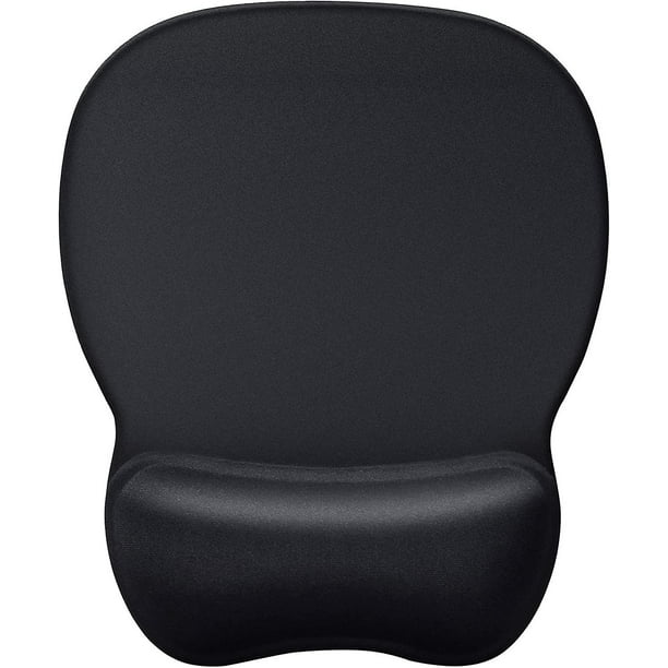 Ergonomic Mouse Pad, Gel Mouse Pad with Wrist Rest, Comfortable Laptop Mouse Pad, Non-Slip PU Base for Office and Home, 9.4 x 8.1 Inch, Black