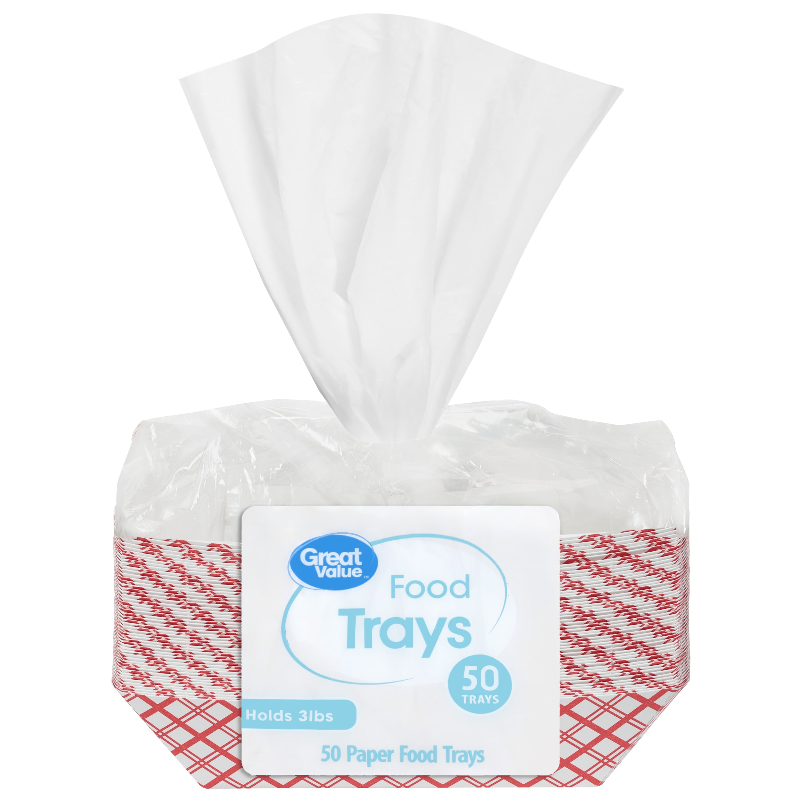 Great Value Disposable Food Tray, 3lbs, 50 Count