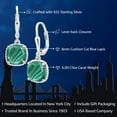 thumbnail image 2 of Gem Stone King 6.00 Ct Cushion Green Malachite 925 Sterling Silver Dangle Earrings, 2 of 5