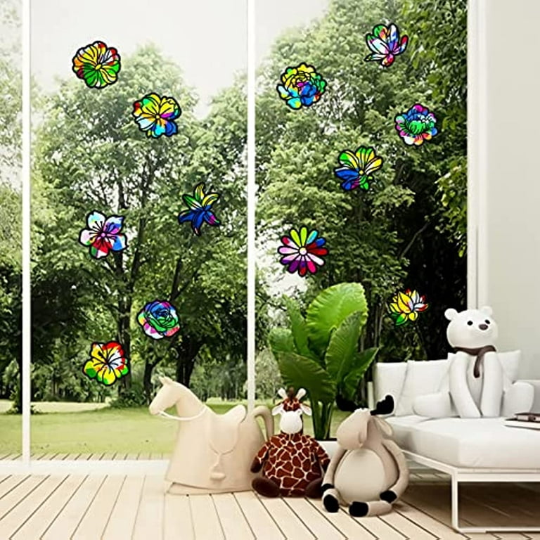Petal pattern shop decoration window glass stickers glass door stickers  window stickers creative decorative wall stickers