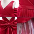 thumbnail image 2 of AAMILIFE Robe Élégante pour Filles avec Grand Nœud, Adolescente, Rouge, Première Communion, Cérémonie, Longue Robe, Vêtements, Enfants, Demoiselle d'Honneur, Été, Col en V, Vestidos, 2 of 3