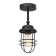 thumbnail image 3 of Golden Lighting Seaport Transitional Black Metal Cage 1-Light Incandescent Sconce, 3 of 4