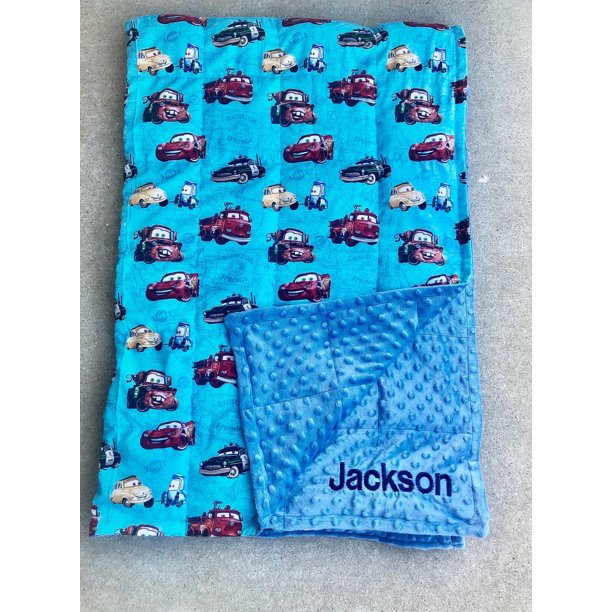 Disney Cars with Minky fabric.35X40. weighted and none weighted