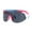 Blue Pink Black, variant on Kush 80s Paint Splatter Sport Half Rim Shield Sunglasses Green Orange Black