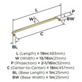thumbnail image 5 of Amerock Coble 18 inch (457mm) Center-to-Center Golden Champagne Appliance Pull, 5 of 6