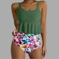 thumbnail image 1 of Traje de baño vintage estampado para mujer, traje de baño conservador, traje de baño de bikini con falda de playa estampada para mujer, traje de baño de nailon para mujer, 1 of 4