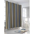 thumbnail image 3 of Fsddascl Orange Navy Blue Shower Curtain Set - 54" x 78" Washable Bathtub Curtain with 12 Hooks, Modern Abstract Vertical Striped Waterproof Fabric Stall Shower Curtains for Bathroom/Bathtub Décor, 3 of 6