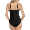 thumbnail image 4 of Tummy Control Bathing Suits For Women's Summer Sexy Strap Round Neck Solid Fold Comfort Piece Swimsuit Party Beach Up to 65% off, 4 of 7