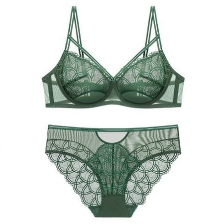 HHH New Ultra-Thin Lace Lingerie French Sexy plus Size Big Breasts Small Comfortable Bra Set
