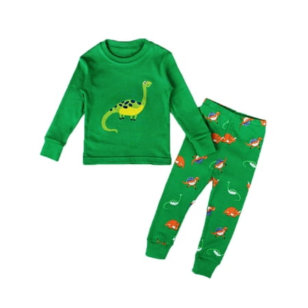 

BrilliantMe Kids Baby Girls Pajamas Set Cartoon Dinosaur 2pcs Autumn Sleepwear Outfits 3-4 Years