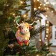 thumbnail image 5 of Christmas Ornaments Highland Cow Decor Christmas Tree Decorations Cute Acrylic Cow Pendants Cartoon Cow Decorative, 5 of 6