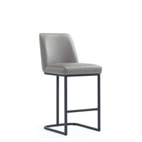 Manhattan Comfort Serena Counter Stool with Metal Base in Gray