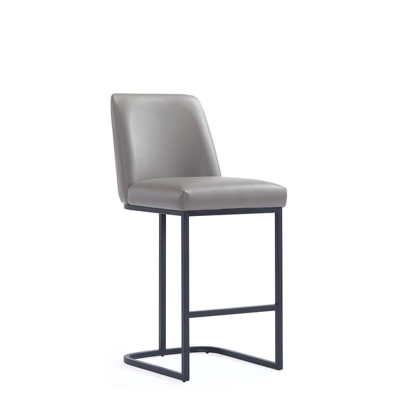 Manhattan Comfort Serena Counter Stool with Metal Base in Gray
