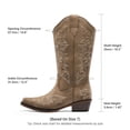 thumbnail image 2 of DREAM PAIRS Women's Western Cowboy Boots Square Toe Mid Calf Cowgirl Boots with Classic Embroidery Pull On Low Block Heel Vintage Country Boots, 2 of 9
