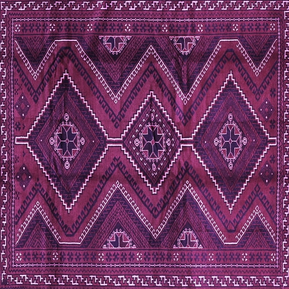 Ahgly Company Indoor Square Southwestern Purple Country Area Rugs, 6' Square