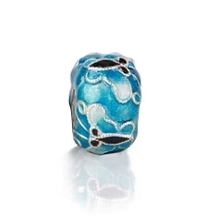 Blue Beads For Christmas Tree Christmas Gifts 925 Sterling Butterfly Enamel Animal Bead Fits Pandora ()