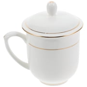 IBASETOY White Ceramic Multi-Function Water Mug for Home Use Simple and Creative Design