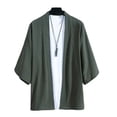 thumbnail image 6 of Solid Linen Kimono Japanese Kimonos for Men Vintage Clothes Cardigan Man Men's Japan Clothing Shirt 5XL 2023 Summer, 6 of 6