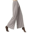 thumbnail image 5 of Lenpel Wide Leg Pants for Woman Summer Casual Elastic High Waisted Palazzo Yoga Lounge Pants Baggy Travel Vacation Trousers, 5 of 7