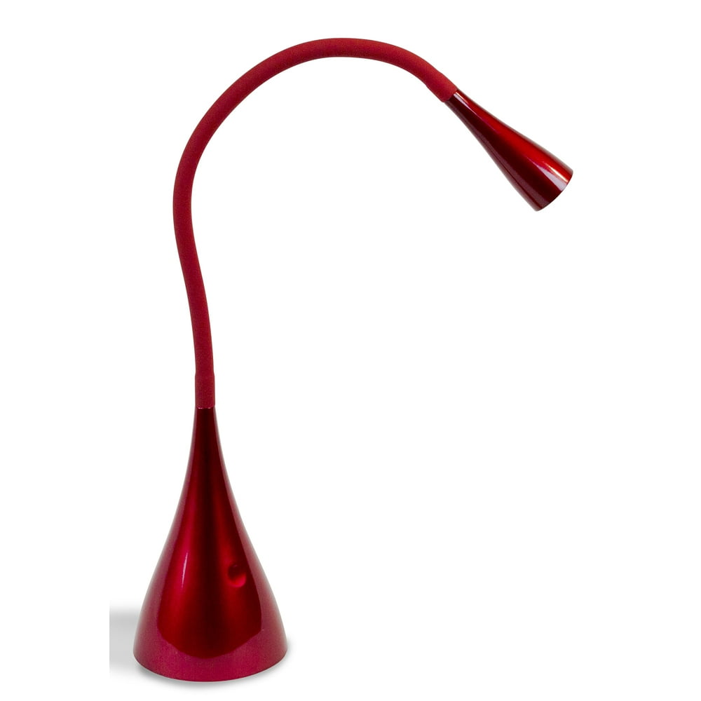 Newhouse Lighting 28 in. Gooseneck Red LED Desk Lamp with USB Charging