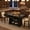 black, variant on Counter Height Dining Table, Dining Table for 4-6, 60 Inch Farmhouse Rectangular Bar Table with Wine Rack, 2 Drawers, 3 Shelves, Thick Wood Top, Brown/Black, Kitchen Dining Room