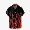 thumbnail image 4 of Flame Men'S Shirts 3d Vintage Summer Fashion Red Flame Hawaiian Shirt Man Summer Short Sleeved Oversized Shirt For Men, 4 of 6
