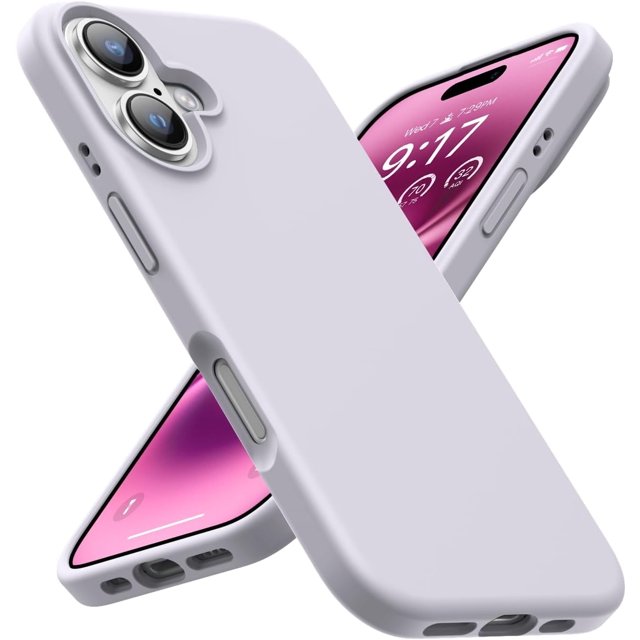 KOMI Designed for iPhone 16 Case,Shockproof Liquid Silicone Protective Phone Case with Soft Anti-Scratch Microfiber Lining Ultra Slim Drop Protection Phone Cover 6.1 inch Morandi Pink