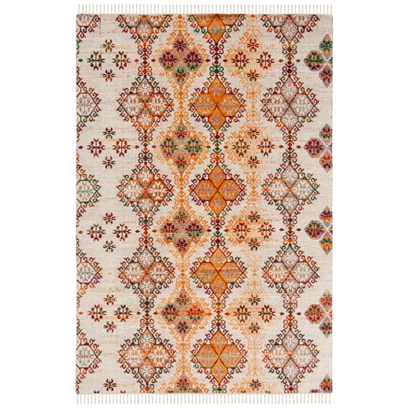 SAFAVIEH Kilim Heathe Tribal Wool Area Rug, Ivory/Gold, 8' x 10'