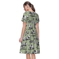 thumbnail image 2 of Horeoi Farm Cows Print Women's Short Sleeve Dress Breathable Polyester-Spandex All-Over Print A-Line Side Pockets Elastic Waist, 2 of 6
