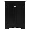 thumbnail image 5 of Tcbosik Small Corner Cabinet with Adjustable Shelves, Floor Bathroom Cabinet with 2 Doors, Narrow Storage Cabinet for Living Room, Easy Assembly, Black, 5 of 9