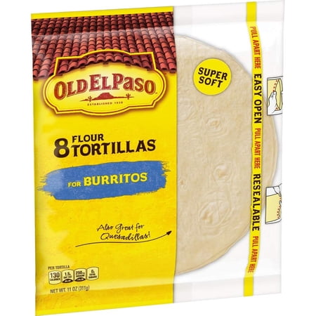 Flour Tortillas for Burritos, 8 inch -- 12 per case.