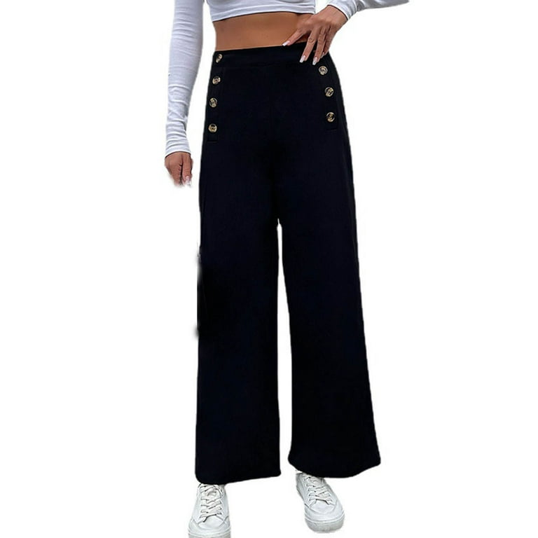New Style Women's Individual Solid Color Sports Casual Wide Leg Harun Pants  