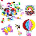thumbnail image 4 of 2000 Pcs 1cm Assorted Pompoms Multicolor Valentine Day Arts And Crafts Fuzzy Pom Poms Balls, 4 of 4