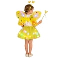 thumbnail image 3 of CUZIBR Kids Outfit Sets Glowing Fairy Girls With Light Up Wand And Floral Four Piece Dress Up Play Clothes Sets,Yellow,3-10 Years, 3 of 3