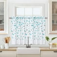 thumbnail image 3 of Kselythan，Summer curtains, yellow printed curtains, window curtains, watercolor floral leaf design curtains, kitchen bathroom pole pocket coffee shop curtains, 52 "W x 15", 3 of 7