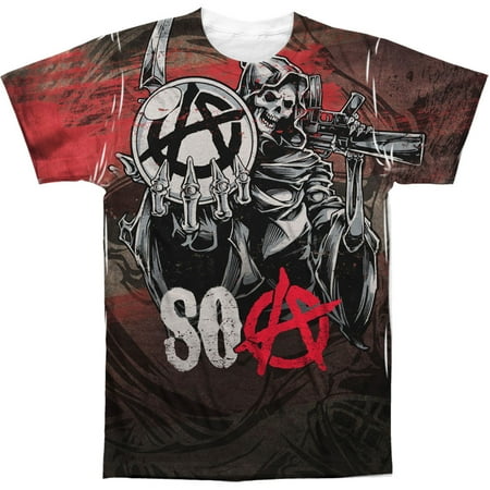 Sons Of Anarchy Men's Reaper Ball Sublimation T-shirt White