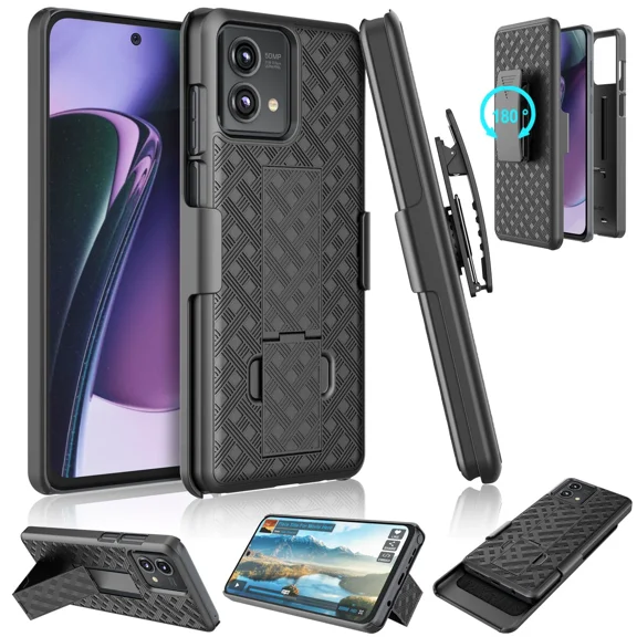 For Motorola Moto G Stylus 2023 5G Phone Case Cover Portable Belt Clip Holster