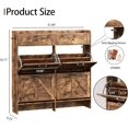 thumbnail image 2 of Shoe Cabinet with 4 Flip Drawers & 2 Top Drawers, 43" Tall Freestanding Narrow Wooden Shoe Storage Organizer for Entryway, Hidden Slim Shoe Rack for Front Door Entrance, Hallway, Living Room, Brown, 2 of 16