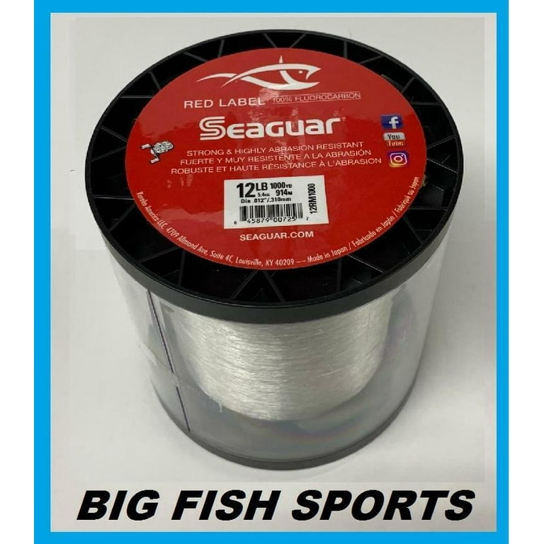 SEAGUAR RED LABEL 100% Fluorocarbon 12lb/1000yd 12RM1000 NEW!