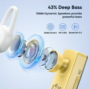 New Bee Bluetooth Headset 24Hrs Talk Time 60 Days Standby Wireless Earpiece with Microphone, Gold